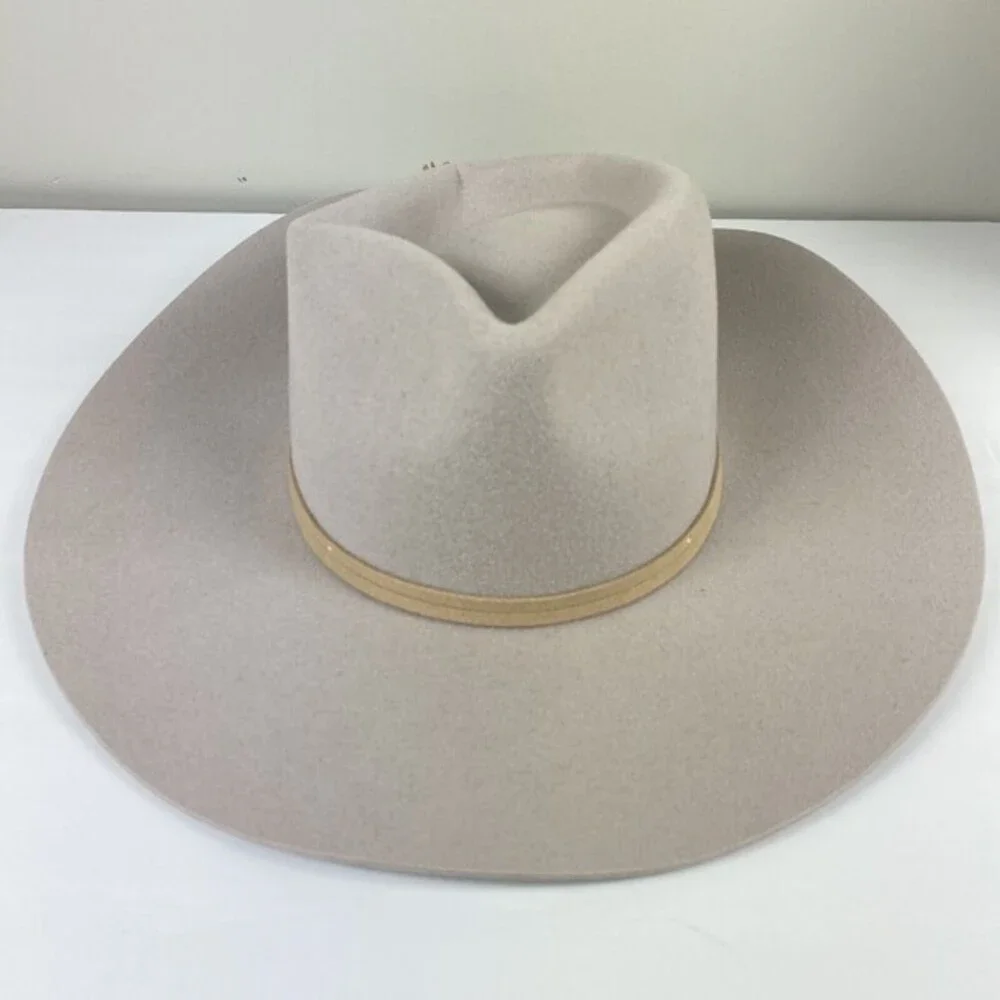 San‎ Diego Hat Company Wool Fedora Hat Gray Tassel Hard Shell Boho Western